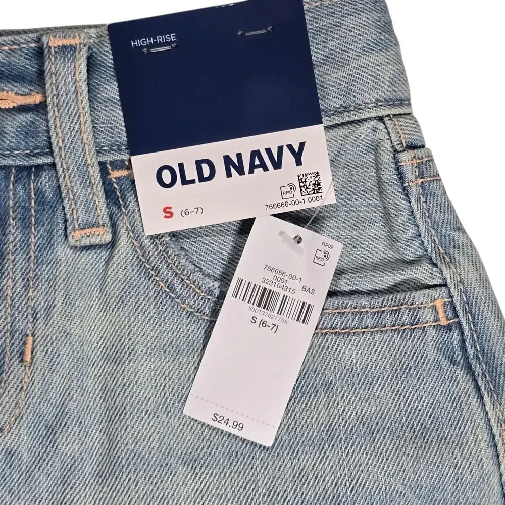 NWT Old Navy Girls’ Jean Skirt Small (6-7) High Rise Denim Elastic Waist NEW